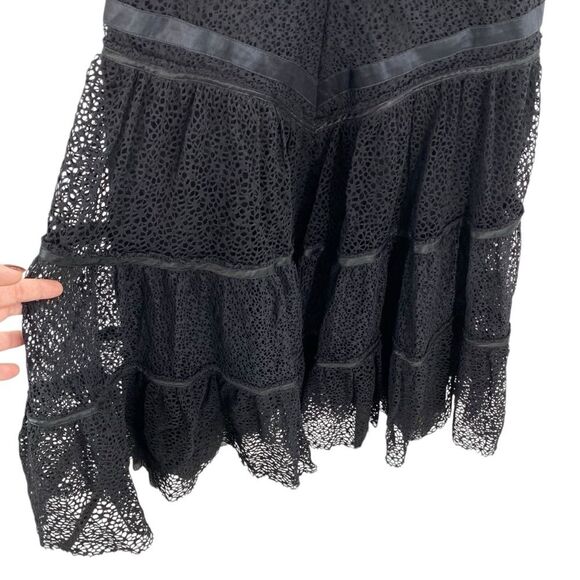 Strenesse Size 6 Black Lace Luxury Cocktail Dress Whimsigoth 100% Silk Victorian - Picture 4 of 11